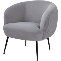 GFW Kamilah Grey Velvet Pleated Accent Chair - Size: Single - Wilko - thumbnail 4