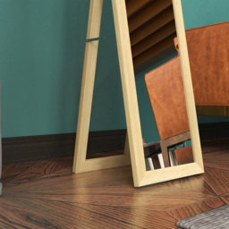 HOMCOM Natural Rustic Full Length Mirror 155cm - Size: 155 x 37cm - Brown - Wilko - thumbnail 4