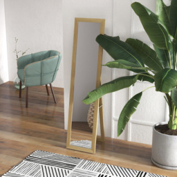 HOMCOM Natural Rustic Full Length Mirror 155cm - Size: 155 x 37cm - Brown - Wilko - thumbnail 3
