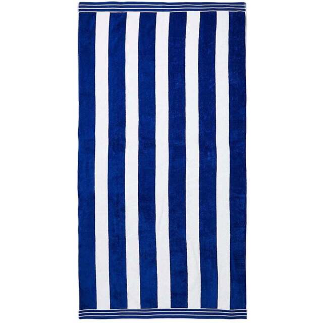 Allure Bath Fashions Jumbo Cabana Cotton Blue Stripe Beach Towel - Size: 100 x 180cm - Wilko - image 1