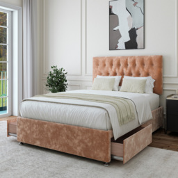 Bedmaster Single Mink Chenille 2 Drawer Divan Base with Lona Headboard - Cream - Wilko - thumbnail 3