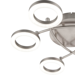 Cosylyte Juni 6 Ring Matt Nickel LED Flush Ceiling Light - Size: 49.5 x 54 x 13cm - Silver - Wilko - thumbnail 4