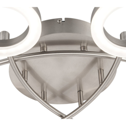 Cosylyte Juni 6 Ring Matt Nickel LED Flush Ceiling Light - Size: 49.5 x 54 x 13cm - Silver - Wilko - thumbnail 5