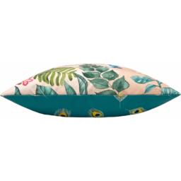 Evans Lichfield Peacock Blush Outdoor Reversible Cushion - Size: 43 x 43 x 10cm - Pink - Wilko - thumbnail 4
