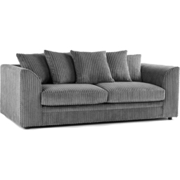 Portland Luxor 5 Seater Grey Jumbo Cord Sofa Set with Scatter Back - Wilko - thumbnail 4