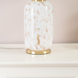 ValueLights India Cream Shade White Confetti Glass LED Table Lamp - Size: 52.5 x 45 x 45cm - Wilko - thumbnail 4