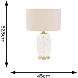 ValueLights India Cream Shade White Confetti Glass LED Table Lamp - Size: 52.5 x 45 x 45cm - Wilko - thumbnail 6