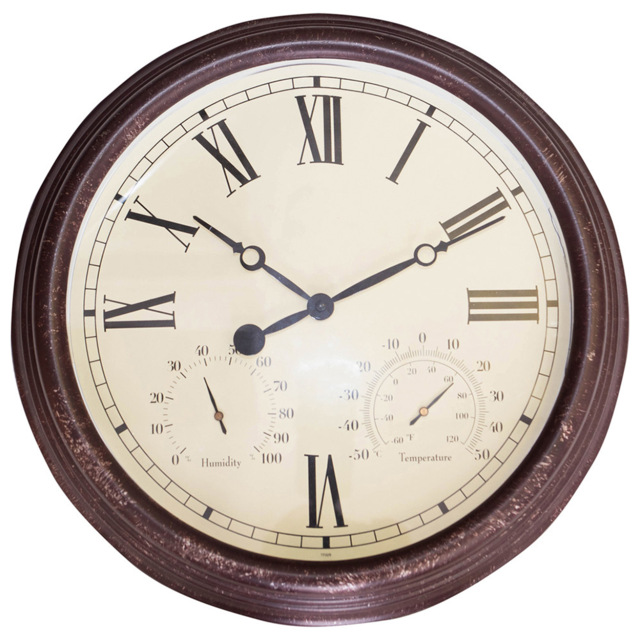 St Helens Vintage Garden Clock with Thermometer and Hygrometer 38cm - Wilko - image 1