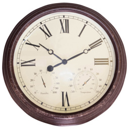 St Helens Vintage Garden Clock with Thermometer and Hygrometer 38cm - Wilko - thumbnail 1