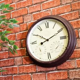 St Helens Vintage Garden Clock with Thermometer and Hygrometer 38cm - Wilko - thumbnail 3