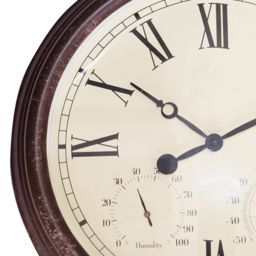 St Helens Vintage Garden Clock with Thermometer and Hygrometer 38cm - Wilko - thumbnail 4