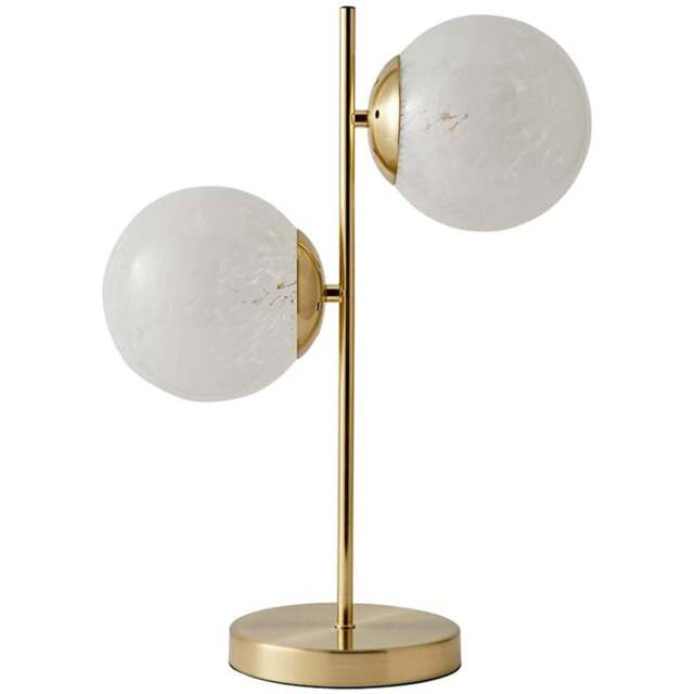 ValueLights Jas White Confetti Glass Globe Shade Gold 2 Way LED Ceiling Light with Bulb - Size: 46 x 33 x 16cm - Wilko - image 1