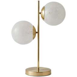 ValueLights Jas White Confetti Glass Globe Shade Gold 2 Way LED Ceiling Light with Bulb - Size: 46 x 33 x 16cm - Wilko