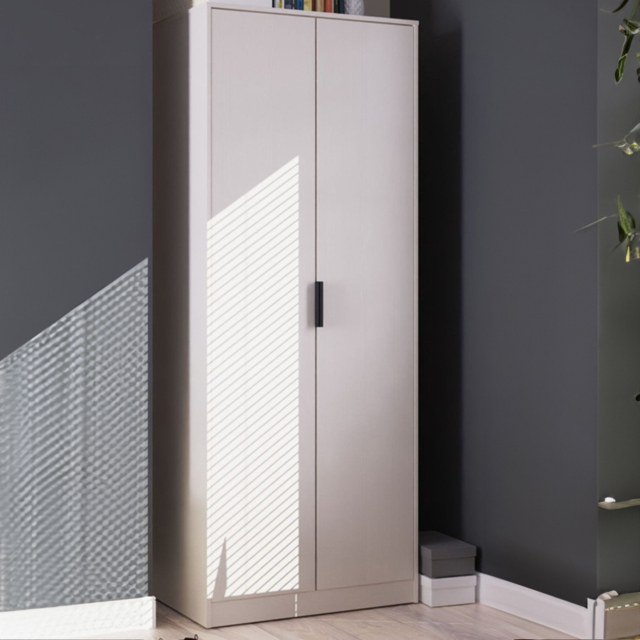 Crowndale Hong Kong Ready Assembled 2 Door Kashmir Ash Tall Wardrobe - Cream - Wilko - image 1