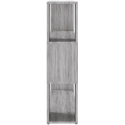 vidaXL 3 Shelf Grey Sonoma Oak Bookcase - Size: 94 x 100 x 24cm - Wilko - thumbnail 6