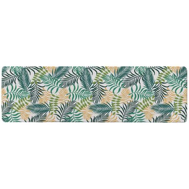 Benjamin Tate Design Faux Wool Tropical Palm Leaves Designer Runner Rug 235 x 68cm - Size: 235 x 68 x 1cm - Green - Wilko - image 1