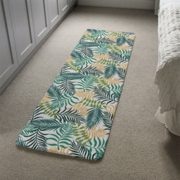 Benjamin Tate Design Faux Wool Tropical Palm Leaves Designer Runner Rug 235 x 68cm - Size: 235 x 68 x 1cm - Green - Wilko - thumbnail 3