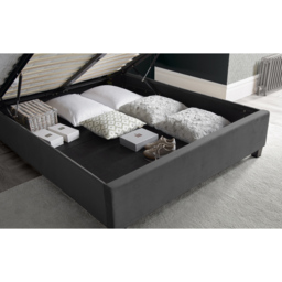 Aurora King Size Grey Velvet Ottoman Bed - Bedmaster - Wilko - thumbnail 5