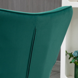 HOMCOM Dark Green Velvet Upholstered Accent Chair with Footstool - Size: Single - Wilko - thumbnail 4