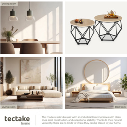 tectake Benham Oak Sonoma Coffee Table Set of 2 - Brown - Wilko - thumbnail 6