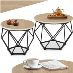 tectake Benham Oak Sonoma Coffee Table Set of 2 - Brown - Wilko - thumbnail 3