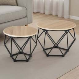 tectake Benham Oak Sonoma Coffee Table Set of 2 - Brown - Wilko - thumbnail 1