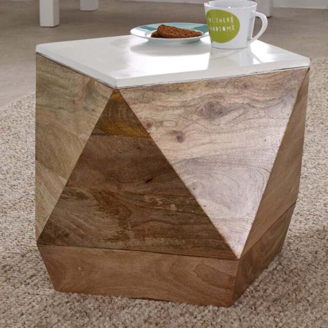Brooklyn Alfie Solid Mango Wood Side Table - Brown - Wilko - image 1