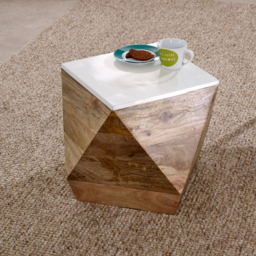 Brooklyn Alfie Solid Mango Wood Side Table - Brown - Wilko - thumbnail 6