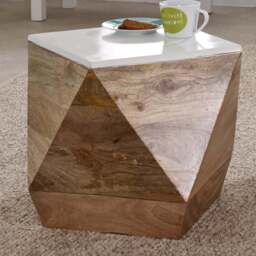 Brooklyn Alfie Solid Mango Wood Side Table - Brown - Wilko