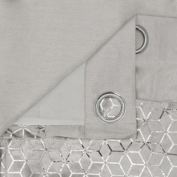 Intimates Vera Silver Eyelet Curtains 168 x 229cm - Size: W 168 x D 229cm - Wilko - thumbnail 4