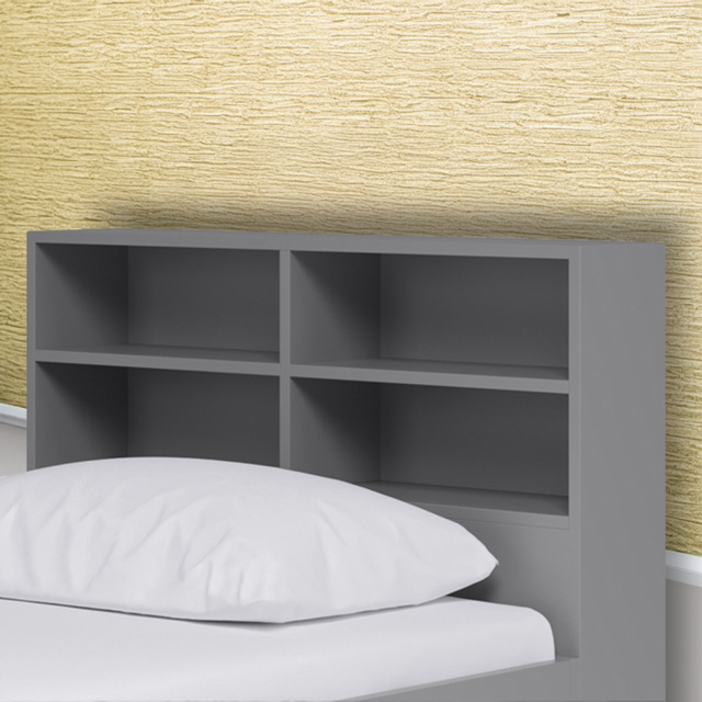 Kudl 4 Shelf Bookcase Headboard - Size: Single - Grey - Wilko - image 1