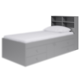 Kudl 4 Shelf Bookcase Headboard - Size: Single - Grey - Wilko - thumbnail 3