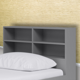 Kudl 4 Shelf Bookcase Headboard - Size: Single - Grey - Wilko - thumbnail 1