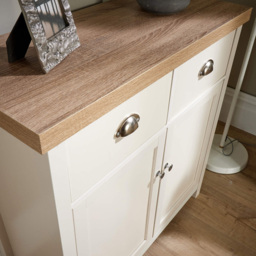 Home Source Avon 2 Door 2 Drawer Off White Sideboard - Size: 81 x 79 x 35cm - Wilko - thumbnail 4