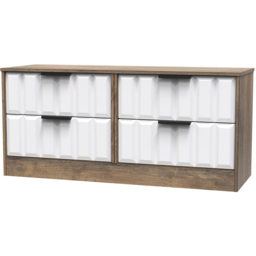 Crowndale New York 4 Drawer White Matt and Vintage Oak Chest of Drawers Ready Assembled - Wilko - thumbnail 3