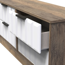 Crowndale New York 4 Drawer White Matt and Vintage Oak Chest of Drawers Ready Assembled - Wilko - thumbnail 7