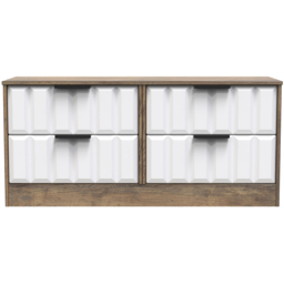 Crowndale New York 4 Drawer White Matt and Vintage Oak Chest of Drawers Ready Assembled - Wilko - thumbnail 4