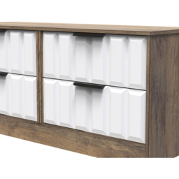 Crowndale New York 4 Drawer White Matt and Vintage Oak Chest of Drawers Ready Assembled - Wilko - thumbnail 6