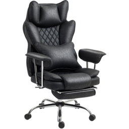 HOMCOM Black Leathaire High Back Desk Chair - Size: 128 x 76 x 80cm - Wilko - thumbnail 3