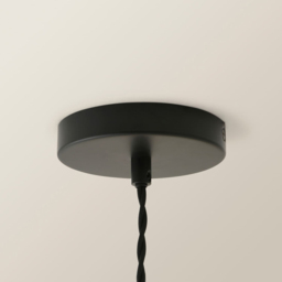 ValueLights Cheltenham Ribbed Shade Matte Black Ceiling Pendant Light with Bulb - Size: 132.5 x 17 x 17cm - Wilko - thumbnail 4