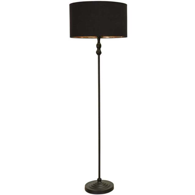 ValueLights Maggie Black and Metallic Gold Shade Black Metal Candlestick Floor Lamp - Size: 151 x 45 x 45cm - Wilko - image 1