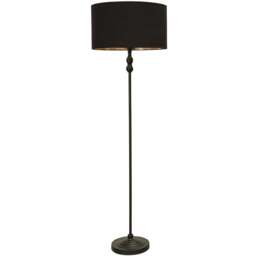 ValueLights Maggie Black and Metallic Gold Shade Black Metal Candlestick Floor Lamp - Size: 151 x 45 x 45cm - Wilko