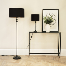 ValueLights Maggie Black and Metallic Gold Shade Black Metal Candlestick Floor Lamp - Size: 151 x 45 x 45cm - Wilko - thumbnail 6
