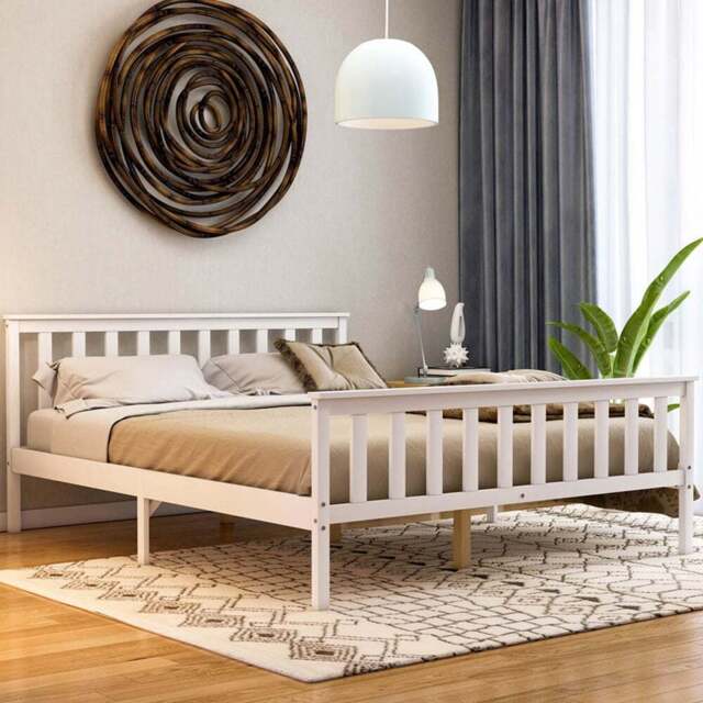 Vida Designs Milan King Size White High Foot Wooden Bed Frame - Wilko - image 1