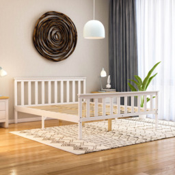 Vida Designs Milan King Size White High Foot Wooden Bed Frame - Wilko - thumbnail 7