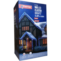 Premier ClusterBrights 960 Rainbow LED Multi-Function Christmas Cluster Light 12.4m - Size: 10 x 1200 x 10cm - Multi Coloured - Wilko - thumbnail 3
