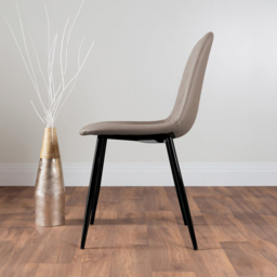 Furniturebox Molini Solara 6 Seater Dining Set Black Gloss and Cappuccino - Brown - Wilko - thumbnail 5