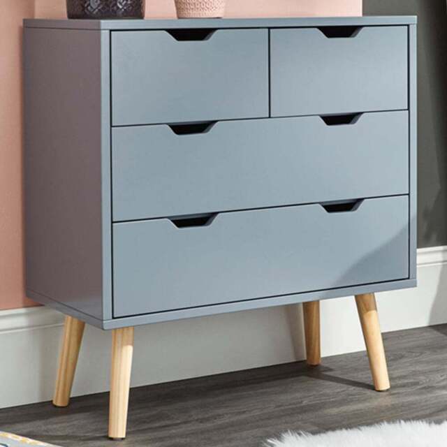 GFW Nyborg 4 Drawer Dark Grey Chest of Drawers - Wilko - image 1