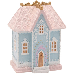 The Seasonal Gift Co. Blue and Pink House Ornament 15cm - Size: 15 x 11 x 9.5cm - Wilko - thumbnail 1