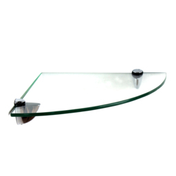Clear Glass Corner Floating Shelf - Size: 25 x 10 x 25cm - Wilko